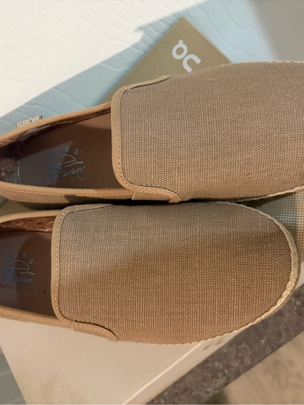 Bobs from Skechers Slip-On Canvas Loafers - Taupe size 8.5 - Picture 3 of 7